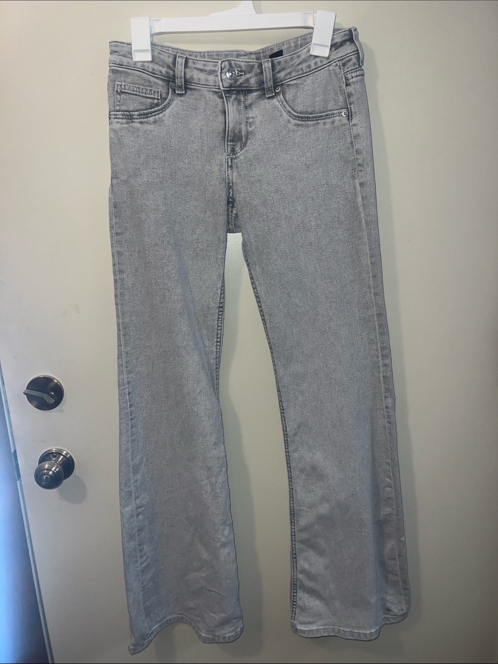 Divided Light Gray Low Rise Flare Jeans